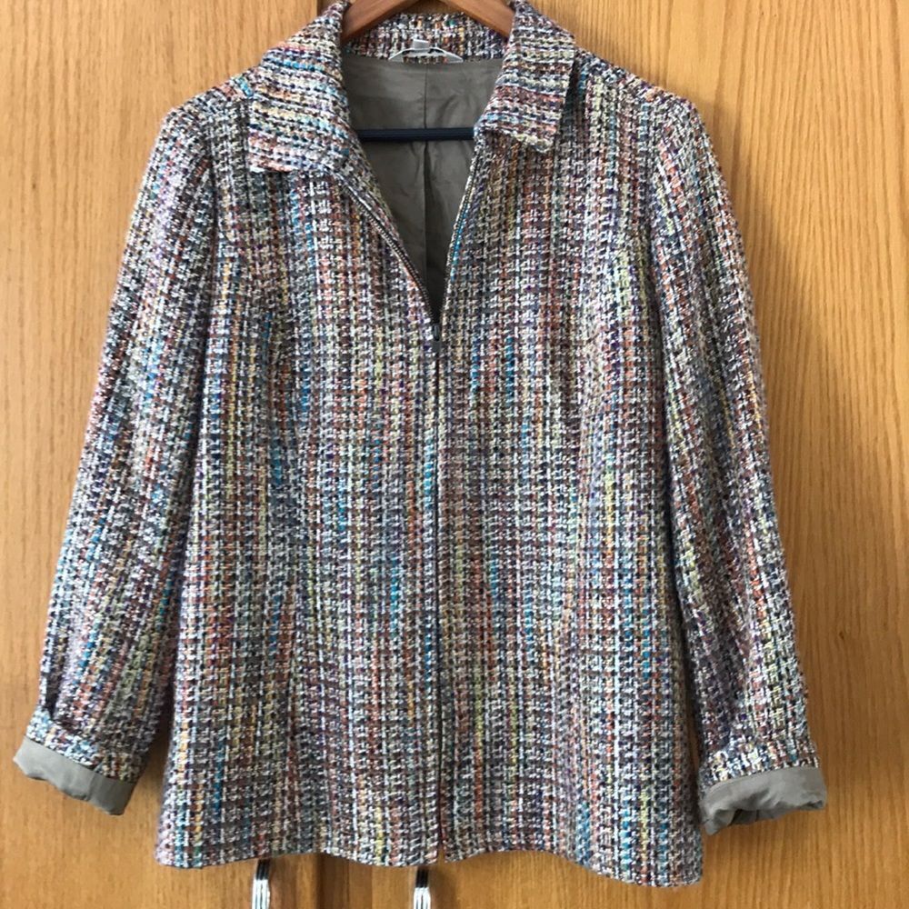 TravelSmith Brown/multi color woven lined jacket